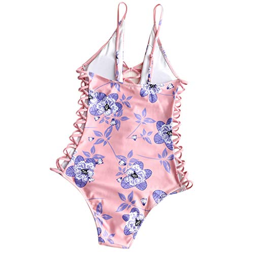 Preisvergleich Produktbild Damen Bikini Cut Blumen Badeanzug Pushups Badebekleidung Beachwear