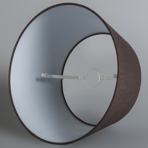 QAZQA Leinen Lampenschirm 32cm rund DS E27 leinen braun , Rund konisch Schirm Pendelleuchte, Schirm Stehleuchte, - 5