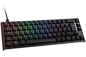 ‎DUCKY Ducky ONE 2 SF Gaming Tastatur Deutsches Layout, Mechanische Tastatur RGB mit Cherry MX Red Switches, 65% Keyboard PC, Tastatur Kabelgebunden Beleuchtet, Double Shot PBT Keycaps (Schwarz)