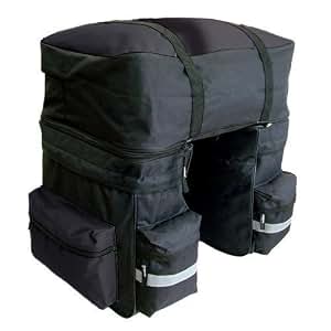 Extra Large Black 3-in-1 Bicycle Rear Pannier Bag with ...