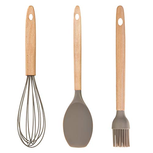 Wenco 553520 Set d'ustensiles de cuisine en silicone Taupe