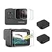 Produktbild Mwoot 4 Stück Schutzfolie aus Glas und 2 Stück Kamera Hülle für GoPro Hero 5 Black, GoPro Hero 6 Black und GoPro Hero 7 NUR Black Version9H Härte Kratzfest Displayschutzglas