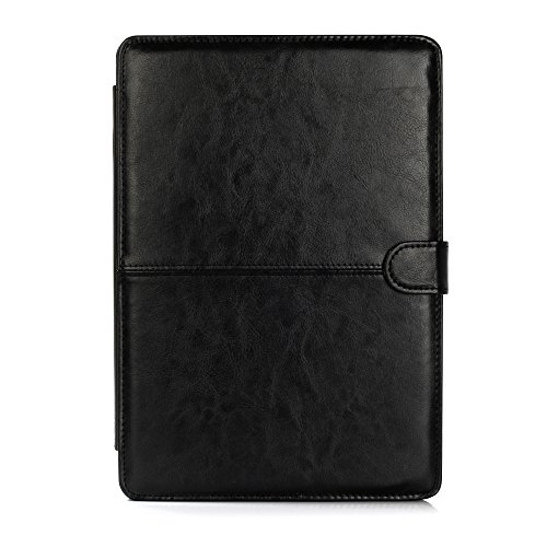 Se7enline® (2 in 1) Macbook 13 Zoll PU Leder Schutzhülle mit Glatt Weich Berühren PU Leder Sleeve Tasche Hülle für 2016+ Macbook 13 Zoll Neu-Pro mit/ohne Mutil-Touch Bar Modell A1706/A1708 + Klar TPU DE Design (QWERTZ) Tastatur Schutzhülle – Schwarz/Black - 3