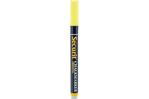SECURIT - Pennarello A Gesso Liquido - Per Lavagne, Vetro, Metallo, Porcellana, Specchio, Plastica - Punta Fina 1-2mm - Colore Giallo