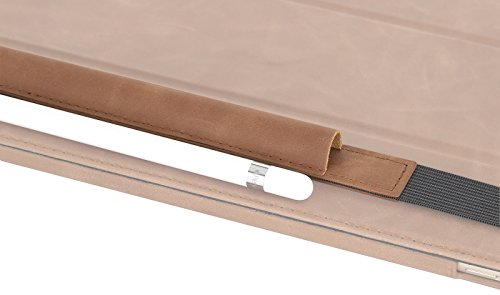 StilGut Pencil-Halter für Apple 12,9″ iPad Pro aus echtem Leder. Stift-Halterung zur sicheren Aufbewahrung des Apple Pens, Cognac Vintage - 4