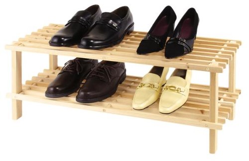 Home Discount 2 Etagen/Holz Aufbewahrung Organizer SCHUH Ständer Rack, kostenlose Lieferung natur