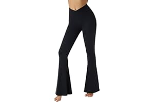 Friptspyg Flared Leggings Women Flared Tousers High Waist V-Shape Tummy Control Yoga Pants for Women