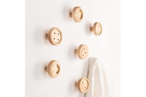 Homieco Appendiabiti da Parete in Legno massello 2pcs Gancio a Muro Creativo Gancio Appendiabiti Decorativo