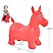 JJOnlineStore - Kids Boys Girls Animal Space Hopper Happy Inflatable Soft Horse Ride on Bouncy Soft Play Toys Bouncing Exercise Game (Red)