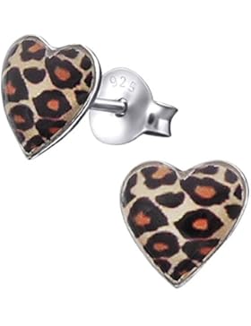 So Chic Schmuck - Kinder Ohrstecker Leopard Druck Sterling Silber 925