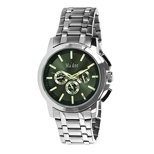 Mador - MAM-556 -  Armbanduhr fr Herren - Quartz - Sport - Klassisch und Elegant - Datumsanzeige - Metallarmband Silber - Zifferblatt Schwarz Mador - MAM-556 -  Armbanduhr fr Herren - Quartz - Sport - Klassisch und Elegant - Datumsanzeige - Metallarmband Silber - Zifferblatt Schwarz