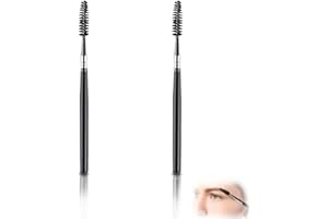 ZELHYEUU Brosse à Cils, 2 Pcs Goupillon Cils Kit, Noir Brosse à Sourcils, Mini Pinceau à Cils, Peigne à Cils, Goupillon Cils, pour Peigner et Allonger les Cils