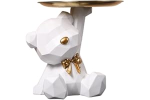 AISEN Svuotatasche del Orso Geometrico, Svuota Tasche da Ingresso Design, Sculture Moderne Design, Statua di Orso in Resina Vassoio Decorativo, Vassoio Portaoggetti, Porta Caramelle da Tavolo