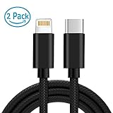 Câble USB Type C vers Lightning,Hunda [Lot de 2] 1m Câble de Donnée pour iPhone 
