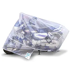 TUFFPAULIN Bike Cover, Standard Size, Transparent, UV Protection & Water Resistant Dustproof Bike Body Cover for Two Wheeler, Scooter, Motor Cycle with Carry Bag-1 No.