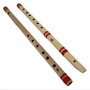 Surjan Singh & Sons Flute Set - Includes 2 Flutes: Fipple & Transverse - Both B B Scale Indian Musical Instruments for Professional Use