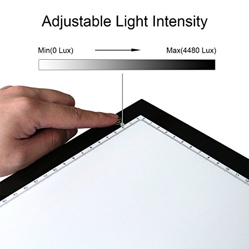 Huion 17.7 „Extra Thin Licht PAD 5mm LED-Zeichnung kopieren Tracing Schablone Verpflegung Tabelle Tatoo Pad Translucent Leuchtkasten mit Multifunktionshalter, Zeichenbrett Clip, Pauspapier (L4S Holder) - 4