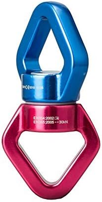TeroysÂ® Aluminum Alloy Climbing Swivel 360Â° Rotator, Safety Rotational Device Hanging Accessory, Swing Spinner Holds Up 2500+Lbs, The Smoothest, Safest Swing Swivel For Rope Climbing Hammock(Red-Blue)