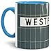 Produktbild Tassendruck Berlin-Tasse Westphalweg Innen & Henkel Hellblau - von Tom Bäcker - U-Bahn/U-Bahnhöfe/Souvenir aus der Hauptstadt/Becher/Kaffeetasse/Mug/Cup - Qualität Made in Germany