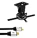 Produktbild QualGear Beamer Deckenhalterung Kit mit 15,5 m HDMI Typ A männliches auf Typ A männliches Kabel - Black Mount + 25 HDMI Cable