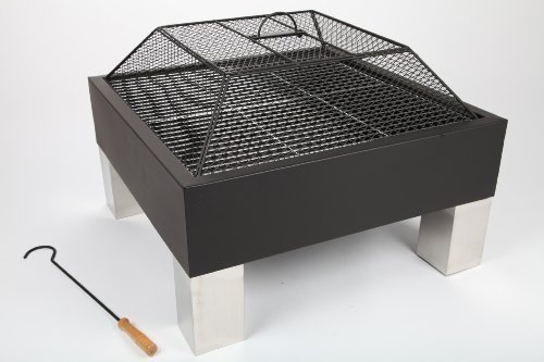 point-garden Feuerschale 68cm Gartengrill Grill Edelstahl (Füße)