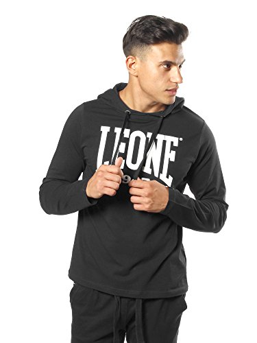 Leone 1947 LSM544 - Sudadera con capucha para hombre, color Negro (Nero), talla Large