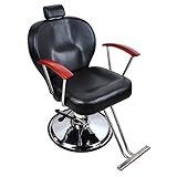 Salon Chair Black Styling Hairdressers Recliner Adjustable