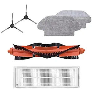 Spare Part Accessory Set for Mi Mop P (STYTJ02YM) Viomi SE Viomi V3 Robot Vacuum Cleaner - 1 Wet Mop, 1 Dry Mop, 1 Main Brush, 2 Side Brush, 1 Filter