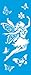 Produktbild 42cm x 17cm Flexibel Kunststoff Universal Schablone - Wand Airbrush Möbel Textil Decor Dekorative Muster Design Kunst Handwerk Zeichenschablone Wandschablone - Elf Fee Schmetterling