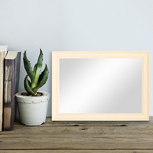 Wand-Spiegel 24×34 cm im Holzrahmen Skandinavisches Design Weiss / Spiegelfläche 20×30 cm - 4