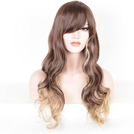 Longless Flax light gray mix long curly hair daily wig