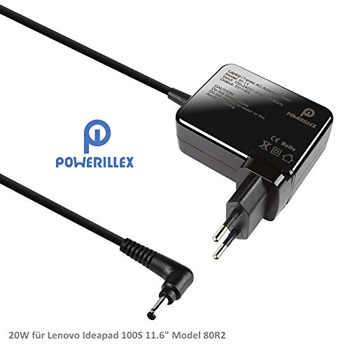 POWERILLEX 20W Ersatz Netzteil Laptop Ladegerät Adapter für Lenovo Ideapad 100 s 11.6” Modell 80R2 Notebook mit 5.5FT Netzkabel- PR-IP-11