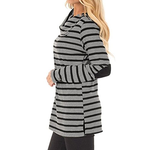 Preisvergleich Produktbild Frauen Tops Hffan Damen Elegant Plaid Stitching Hoodies Sweatshirt winter warme Langarm Kapuzenpullis Casual Sweatjacke Kaputzen Bluse Pullover Tops mit Tunnelzug Kapuzenpullover (Grau, XL)