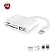 Produktbild SD Kartenleser 4 IN 1,  AIGUOZER Lightning SD Adapter für iPhone und iPad USB 3.0 OTG Adapterkabel TF Kartenlesegerät Plug And Play, Weiß