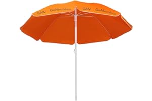 Mediawave Store - Gian Marco Venturi Parasol de plage rond avec poteau spirale en métal, parasol de mer couleur unie pour extérieur balcon, avec étui, rond pare-soleil 543719 H180 cm pour extérieur balcon, avec étui, rond pare-soleil 543719 H180 cm