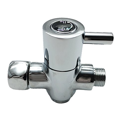 Gazechimp 3 Wege Umsteller Umstellventil Dusche Mische Ventil Armatur G3/8 “ G1/2“ ,Messing T-Typ Wasserhahn - 9