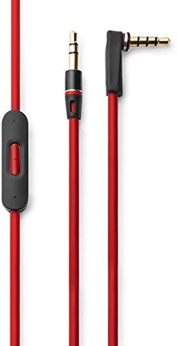 iProtect Replacement Cable for Dr. Dre Monster Beats with Microphone and Volume Control in Red