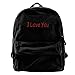 Produktbild Rghkjlp I Love You Mens and Womens Canvas Backpack School Laptop Bag Unisex