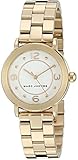 Marc Jacobs Damen Quarzuhr mit foldfarbenem Zifferblatt Analog-Anzeige und Edelstahl Armreif mj3473