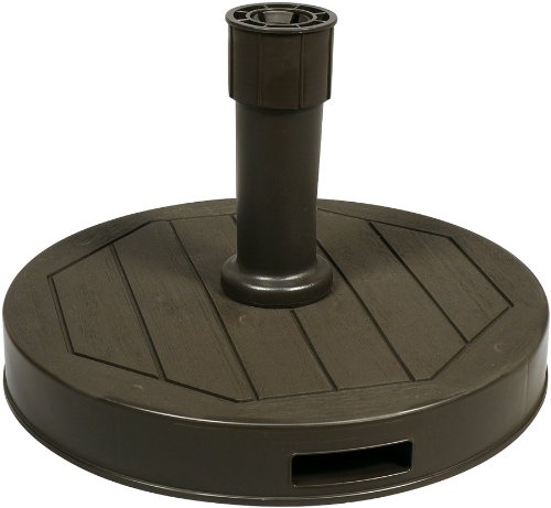 Preisvergleich Produktbild Runde Sonnenschirmfüße - Beton - Ø48cm - Dunkles Holz