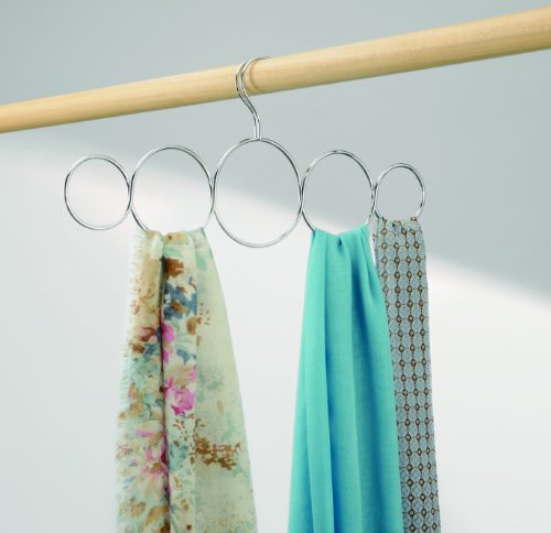 InterDesign 06720EU Classico Schalhalter mit 5 Schlaufen zum Hängen über die Kleiderstange, durchsichtig - 2