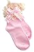 Baby/Girl Pack of 2 Super Soft Lace Frilly PINK Ankle Socks Age 1 2 3 4 5 6 7 8 9 10 (AGE 1-3)