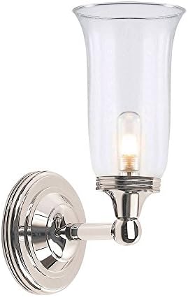 Elstead Lighting BATH/AUSTEN2 PN Polished Nickel Austen2 One Light Modern Bathroom Wall Sconce With Globe Glass
