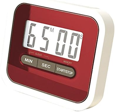 Sdfaw Big-screen reminder countdown kitchen timer alarm clock,Red