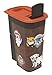 Produktbild Rotho Flo Tierfutterbehälter 4.1 l, Kunststoff (PP), braun/orange mit Motiv " PET Vintage Mix"  , 4.1 Liter (19,5 x 13,6 x 27 cm)