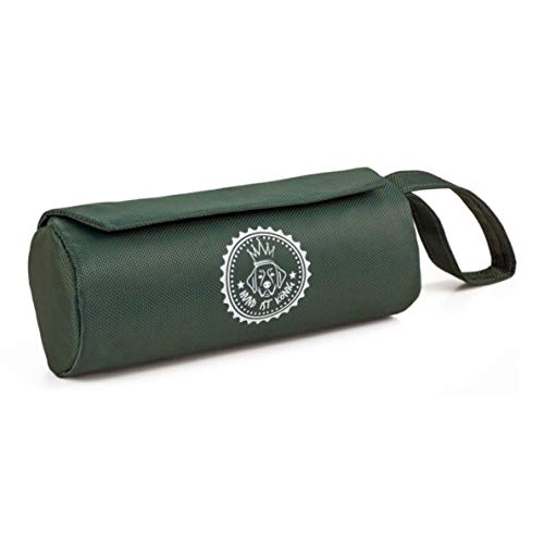 HUND IST KÖNIG Premium Apportierdummy für Hunde, Futterdummy für Hunde-Leckerlie, idealer Futterbeutel für das Hunde-Training oder Welpen-Erziehung, mit gratis ebook (Olivgrün)