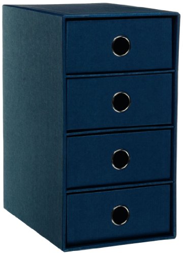 Rössler 1524452904 Schubladenbox vierfach, Unifarben navy