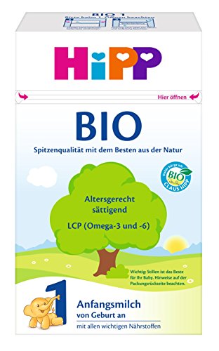 HiPP Milchnahrung 1 Bio, Anfangsmilch von Geburt an, 4er Pack (4 x 600 g)