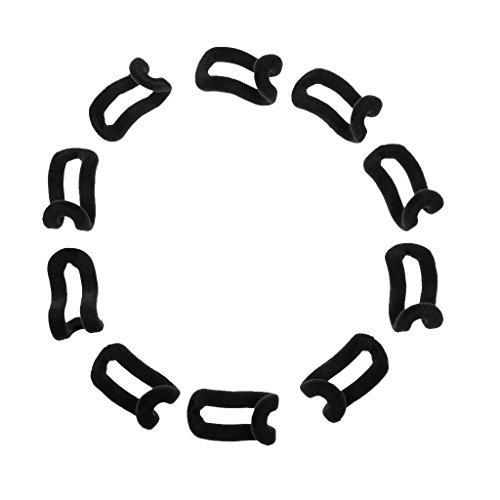 10pcs Mini Anti-Rutsch Mini Beflockung Kleidung Rack Kleiderbügel Haken Halter Aufhänger Anschluss – Schwarz, one size - 5