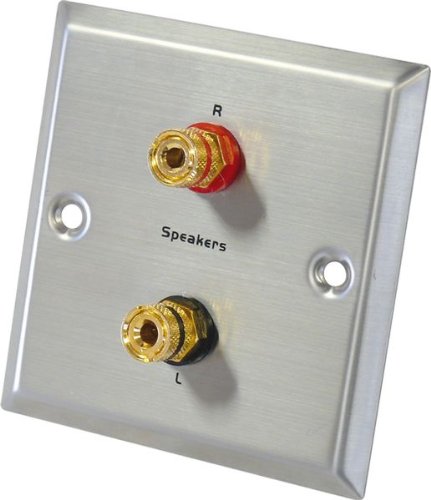 Dynavox Prise murale pour haut-parleurs 2 borniers pour fiches banane Acier inoxydable (Import Allemagne)
